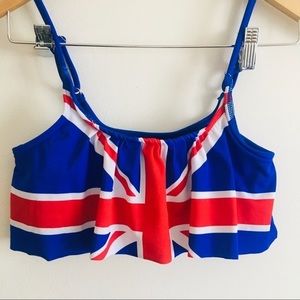 Delia’s size small bikini ruffle top star blue